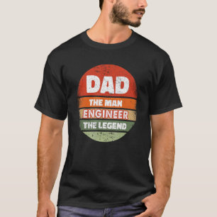Mens Retro Vintage Legend Dad Engineer Grandpa Hap T-Shirt