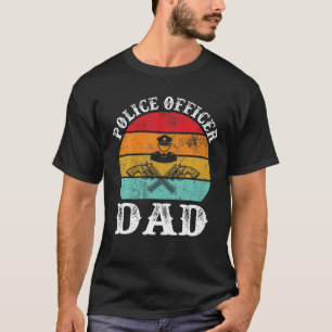 Mens Retro Vintage Proud Police Dad Father's Day G T-Shirt