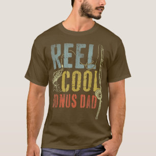 Mens Retro Vintage Reel Cool Bonus Dad Fishing Fat T-Shirt
