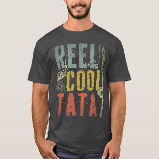 Mens Retro Vintage Reel Cool Tata Fishing Fathers T-Shirt