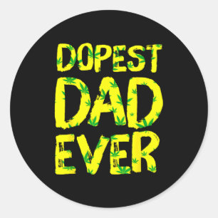 Mens Retro Vintage St Dad Ever Funny Father's Day Classic Round Sticker