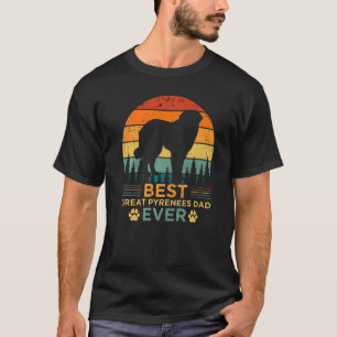 Mens Retro Vintage Sunset Best Great Pyrenees Dad  T-Shirt