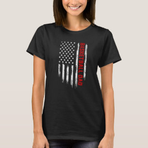 Mens Retro Vintage Usa American Flag Basketball Da T-Shirt
