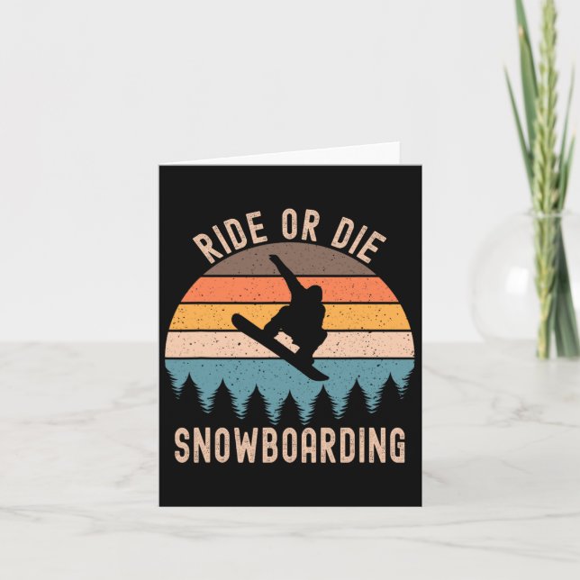 Mens Ride Or Die Snowboarding Snowboard Snowboarde Card (Front)