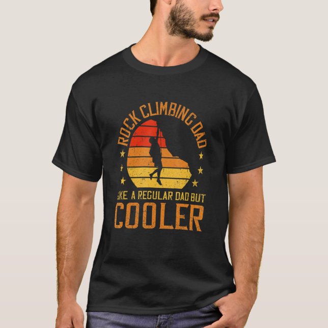 Mens Rock Climbing Dad Bouldering Rock Boulder Cli T-Shirt (Front)