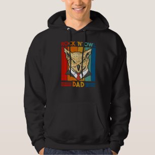 Mens Rock N Owl Dad Vintage Graphic   Fathers Day Hoodie