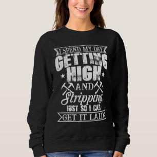 Mens Roofer Crude Adult Humour Roofing Pride Sweatshirt