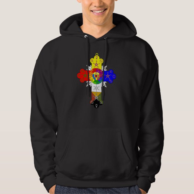 Men's Rose Cross Lamen Hoodie (Front)