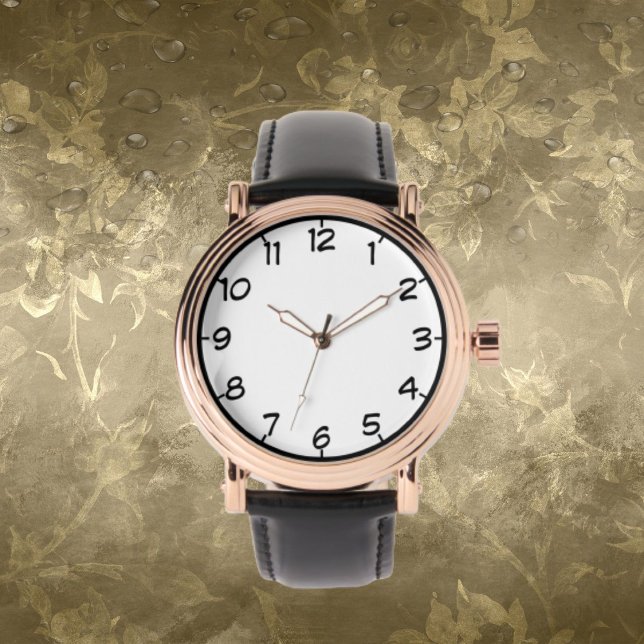 Men's Rose Gold Vintage Watch Black Leather Strap (Creator Uploaded)