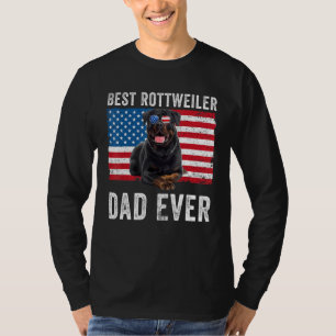 Mens Rottweiler Dad American Flag Dog  Owner Rotti T-Shirt