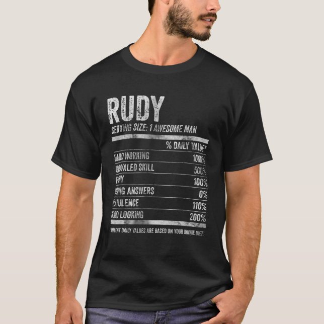 Mens Rudy Nutrition Personalized Name Funny Name F T-Shirt (Front)