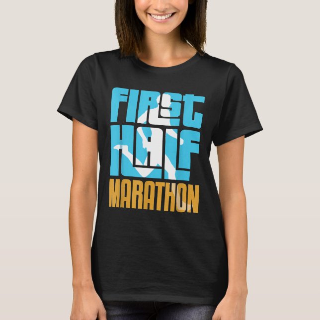 Mens Runner Running  Mens First Half Marathon T-Shirt (Front)