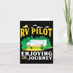 Mens rv pilot enjoying the journey funny camping card