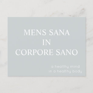 Mens Sana In Corpora Sano Carte Postale - Grey