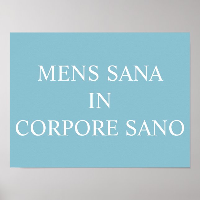 Mens Sana In Corpore Sano Print - Turquoise (Front)