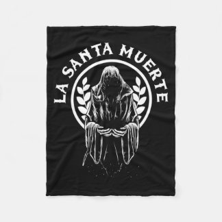 Mens Santa Muerte Mexico Calavera Skeleton Skull Fleece Blanket