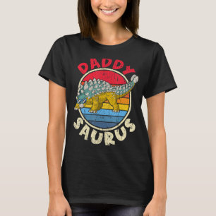 Mens Saurus Daddy I Ankylosaurus Dinosaur I Family T-Shirt