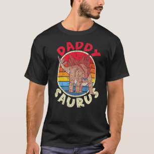 Mens Saurus Daddy I Stegosaurus Stenops I Family M T-Shirt