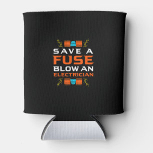 Mens Save A Fuse Blow An Electrician Electrical Can Cooler