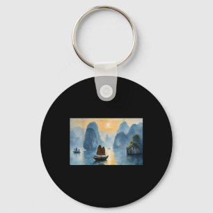 Mens Scenic Vietnam Landscape Ha Long Bay Design  Keychain