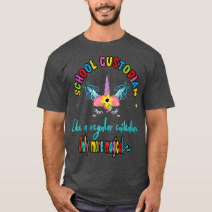 Mens School Custodian Unicorn Janitor Thank You T-Shirt