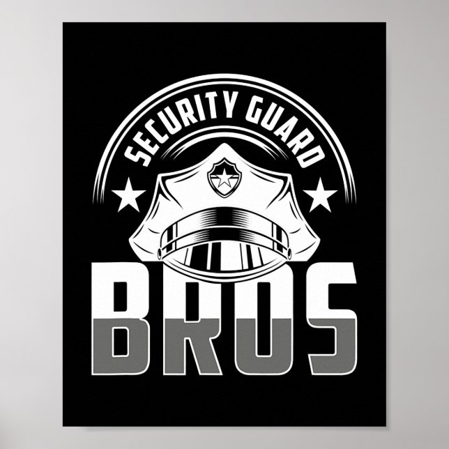Mens Security Guard Bros Thin Purple Line Poster (Front)