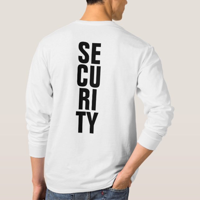 Mens Security T-Shirts Black And White Template (Back)