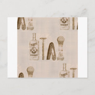 mens shaving postcard