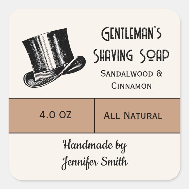 Men's Shaving Soap Vintage Product Label (Front)