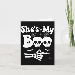 Mens she’s boo skeleton couples matching couple card