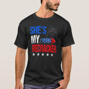 Mens She s My Firecracker His And Hers 4th July Ma T-Shirt