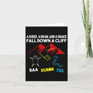 Mens Sheep Drum Snake Fall Down Corny Dad Joke Fat Card