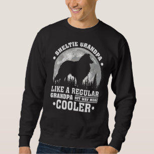 Mens Sheltie Grandpa Moon Vintage Sheltie Dog Fat Sweatshirt