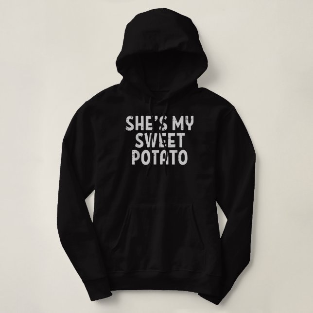 Mens Shes My Sweet Potato Matching Couples Hallowe Hoodie (Design Front)