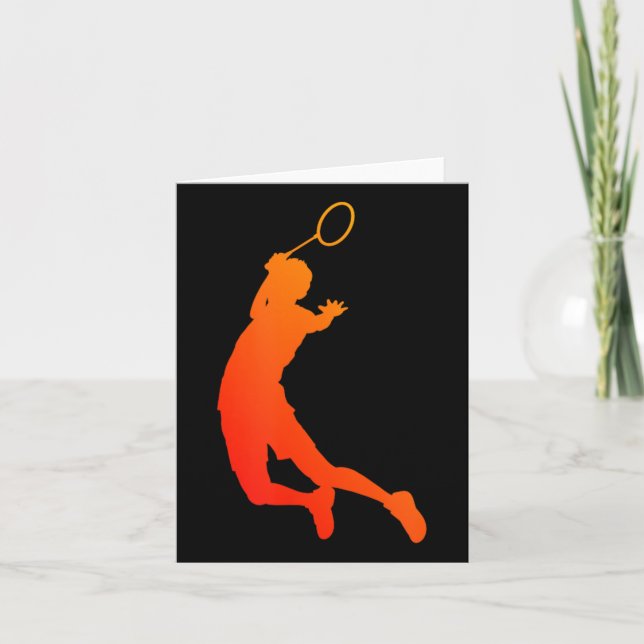 Mens Shuttle Badminton Squash Badminton Player  Card (Front)