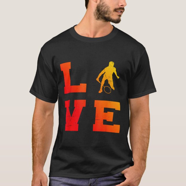 Mens Shuttle Squash Badminton Player Badminton  T-Shirt (Front)
