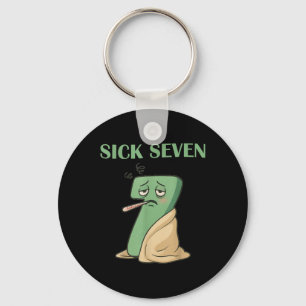Mens Sick Seven Halloween Costume Design For Hallo Keychain