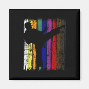 Mens Silhouette Karate Belt Colours  Magnet