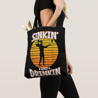Mens Sinkin and drinkin cornhole  Tote Bag