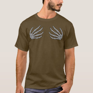 Mens Skeleton Hands Spooky Halloween Rock Band Con T-Shirt