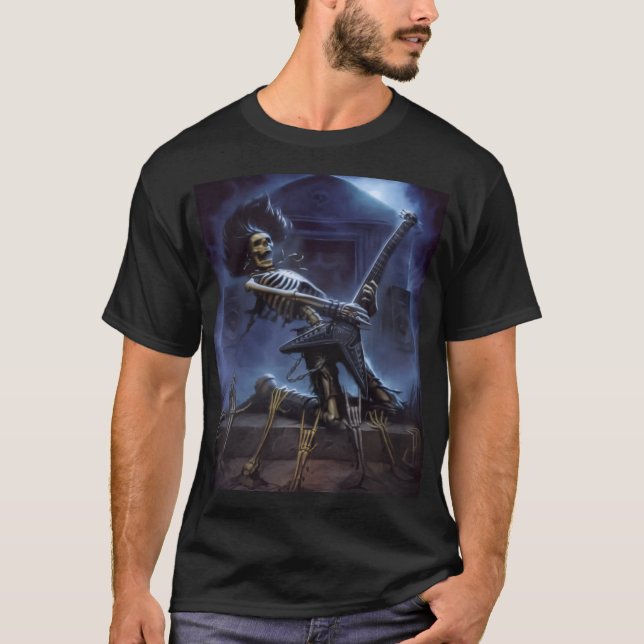 men's skeleton rockin' t-shirt (Devant)
