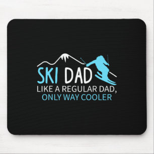 Mens Ski Dad Funny Skier Winter Sports Snow Skiing Mouse Pad