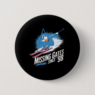 Mens Ski Dad Skiing Snowboard Skier Mountains Fath 2 Inch Round Button
