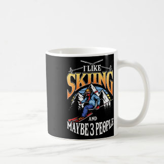 Mens Ski Lover I Like Skiing And Maybe 3 People  Coffee Mug