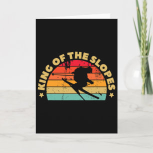 Mens Skiing Funny Skier King Of The Slopes Ski Card