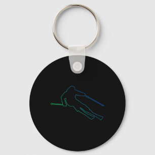 Men's Skiing Ski Skier Winter Sports Keychain