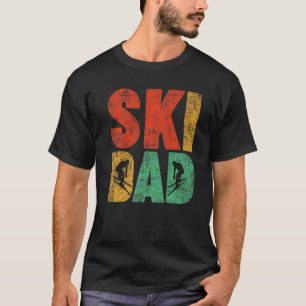 Mens Skiing Sports Retro Style Skiing Ski Dad Fat T-Shirt