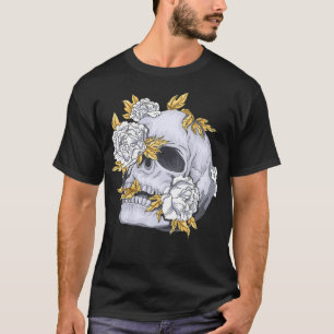 Mens Skull and Roses Life & Death Modern Art Skel T-Shirt