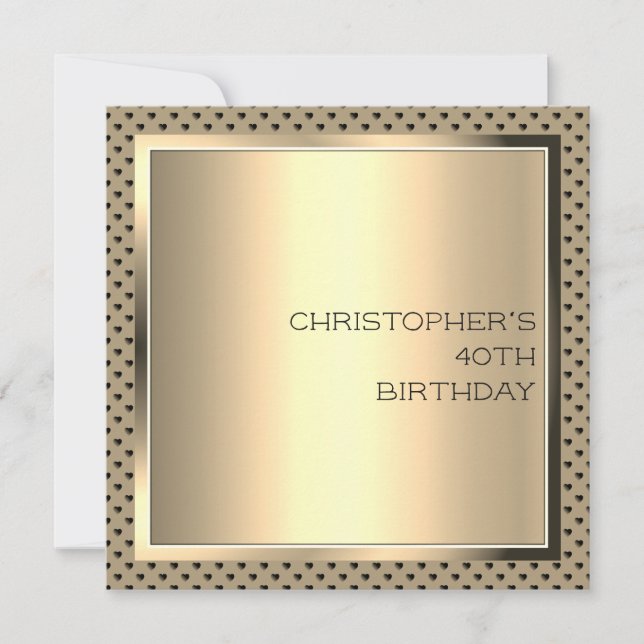 Men's Smart Birthday Party Contemporary Design Invitation (Front)