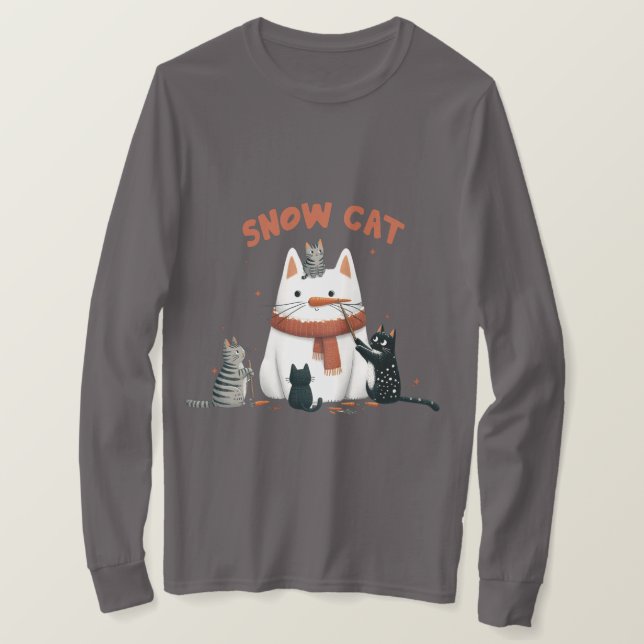 Mens Snow Cat T-Shirt (Design Front)